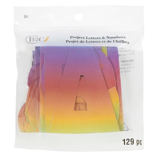 12 Packs: 129 ct. (1,548 total) 4" Rainbow Project Letters, Numbers & Characters by B2C™